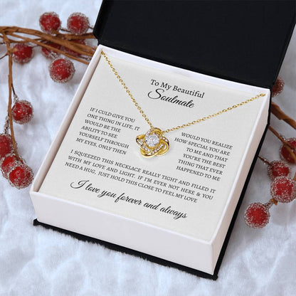 To My Beautiful Soulmate | I Love You Forever and Always - Love Knot Necklace