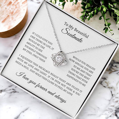 To My Beautiful Soulmate | I Love You Forever and Always - Love Knot Necklace